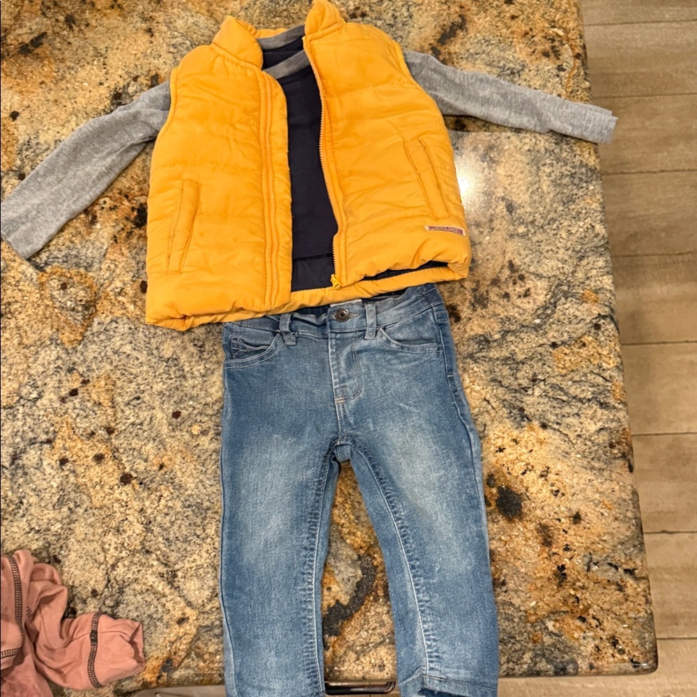 Hudson Jeans Kids Matching Set - Yellow, Gray, and Blue
